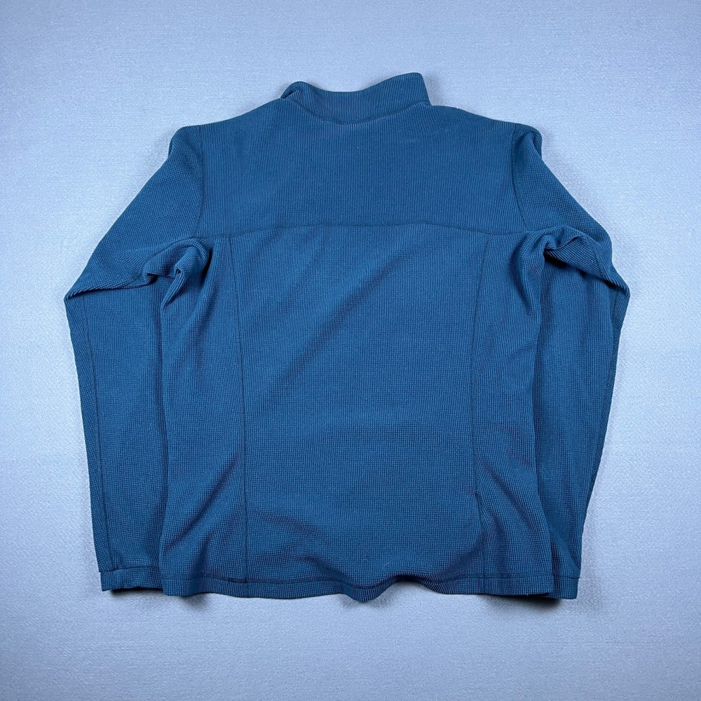 Arcteryx Polartec Waffle Grid Fleece Quarter Zip Pullover Teal Blue Womens Large - Picture 4 of 7